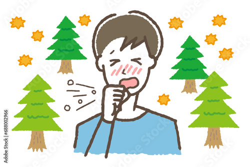 花粉症に悩む男性