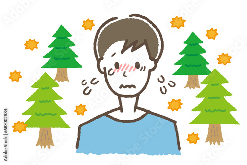 花粉症に悩む男性