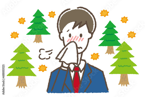 花粉症に悩む男性