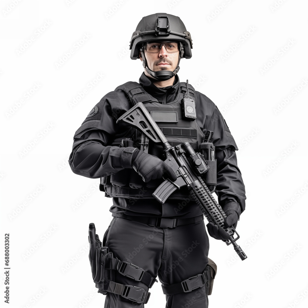 Special forces soldier. Shot in studio. Isolated on white Special forces soldier. Shot in studio. Isolated on white