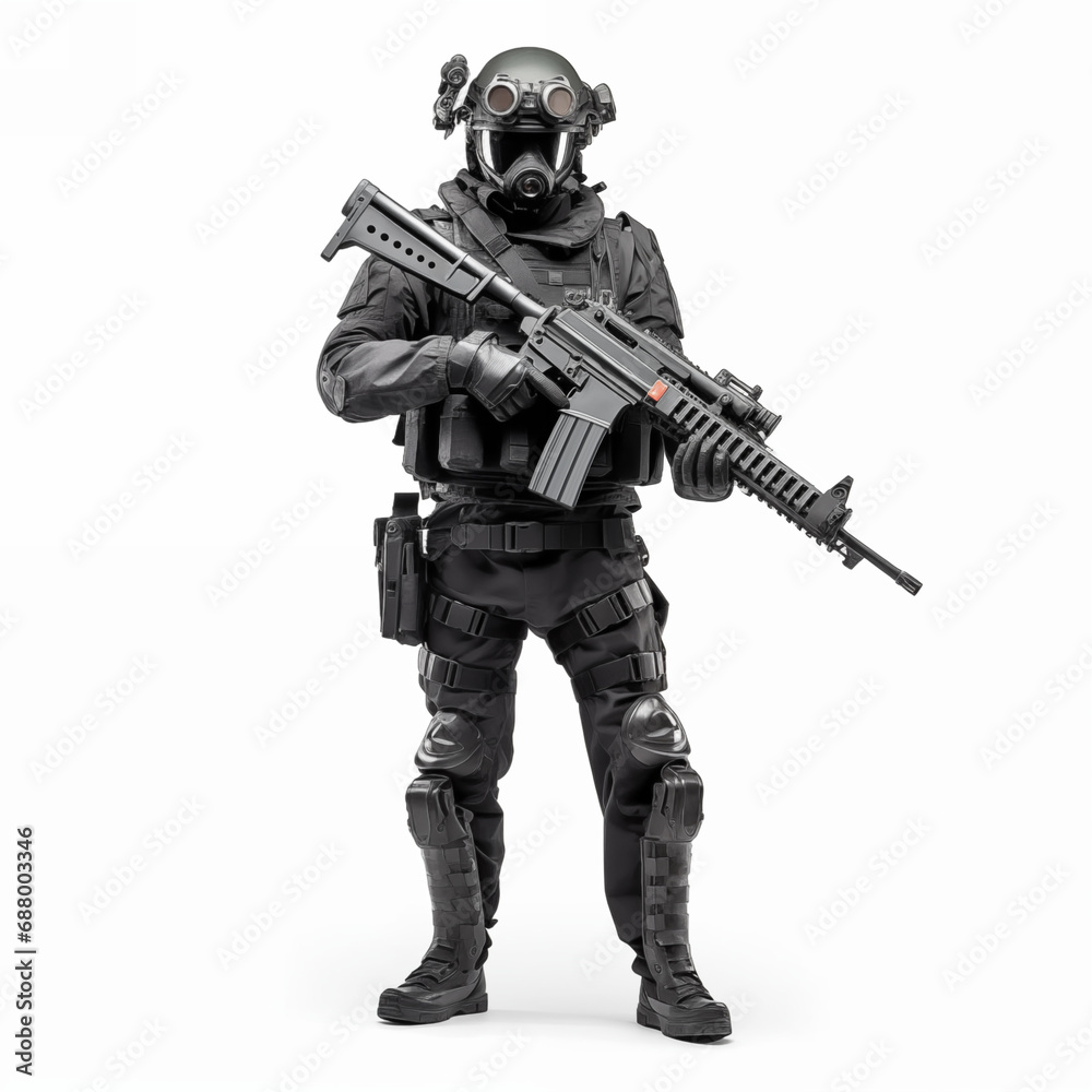 Special forces soldier. Shot in studio. Isolated on white