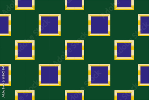 golden pattern on a green background,beautiful patterns of squares