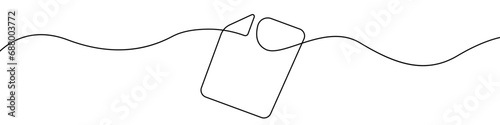One continuous line vector drawing of a folder. Outline documents background icon. Saving securities vector icon. Vector illustration.
