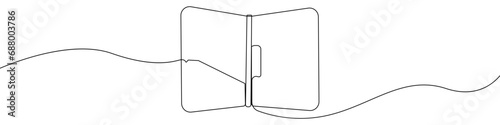 One continuous line vector drawing of Folder stapler. Outline Folder stapler background icon. Saving securities vector icon. Vector illustration.