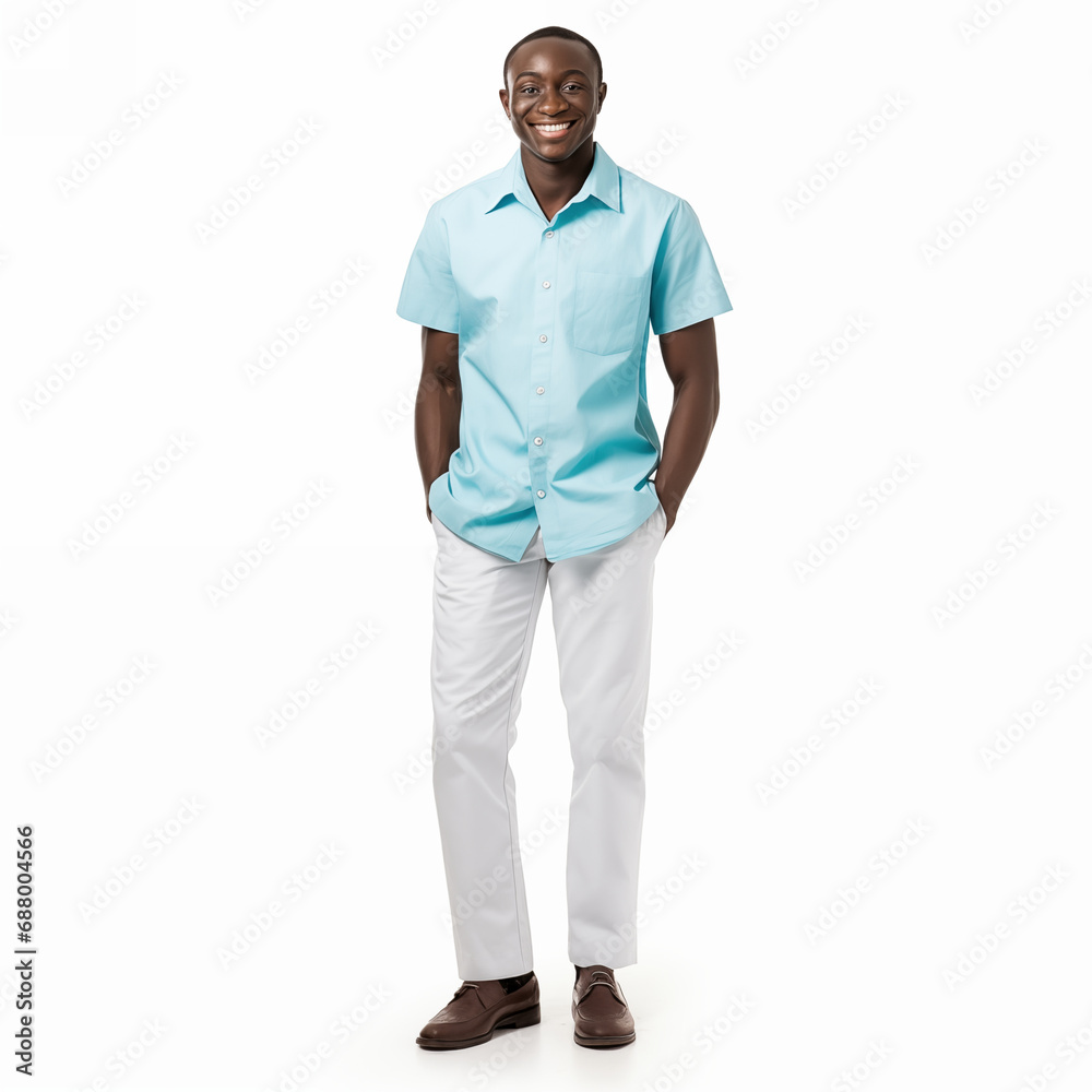Portrait of male african american doctor full length looking at camera isolated on white Portrait of male african american doctor full length looking at camera isolated on white