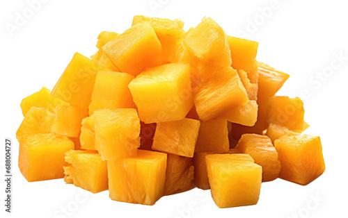 Pineapple Chunks On Isolated background