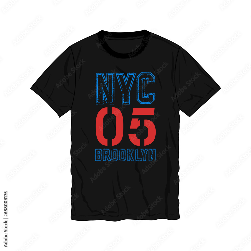 Brooklyn NYC typography t shirt chest print design vector illustration ready to print