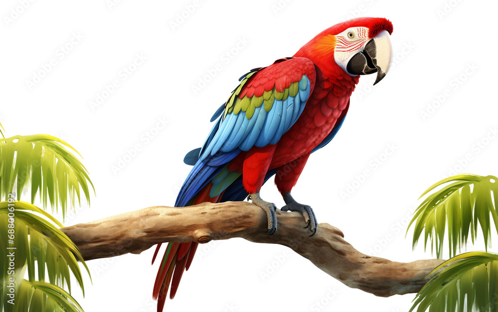 : Exquisite Macaw Artwork On transparent background