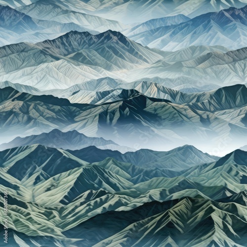 Seamless, top view of mountain ranges