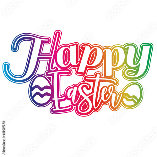 Happy easter word art. Easter sunday celebration.