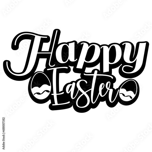 Happy easter word art. Easter sunday celebration.