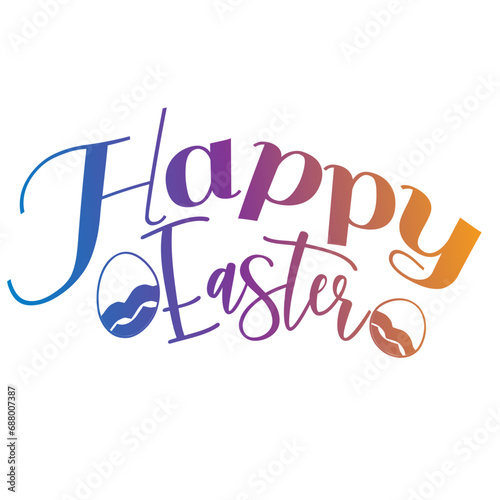 Happy easter word art. Easter sunday celebration.