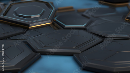 Hexagonal background. Reali...