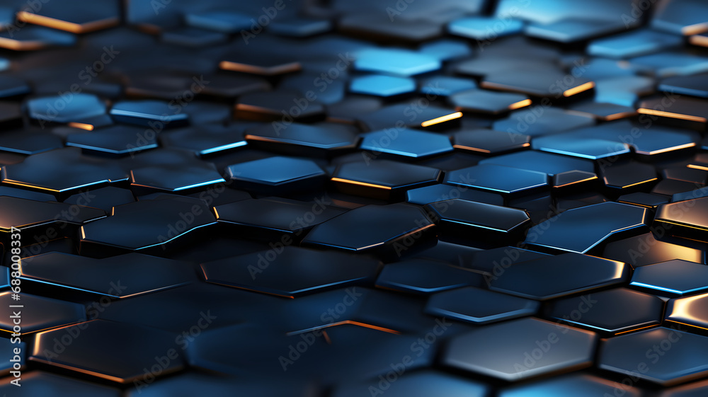 Fototapeta premium Hexagonal background. Realistic honeycomb texture. Hexagon pattern.