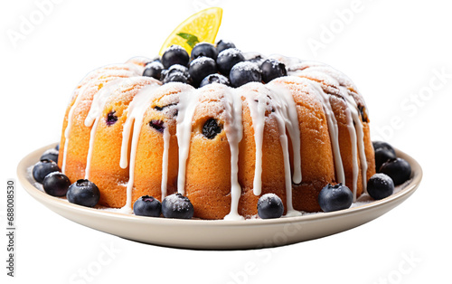 Lemon Blueberry Cake On Isolated background