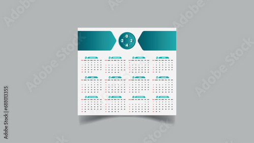 This is a calendar design for year 2024. This is a creative and professional also wonderfull design. This calendar has every months is a year january,frbruary,march,april,may,june,july,august,septembe photo