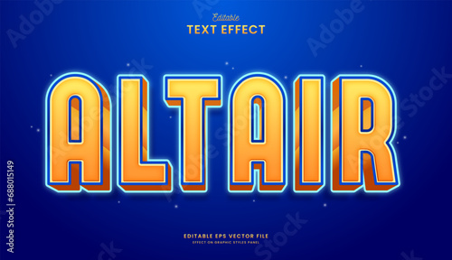 decorative editable yellow altair text effect vector design