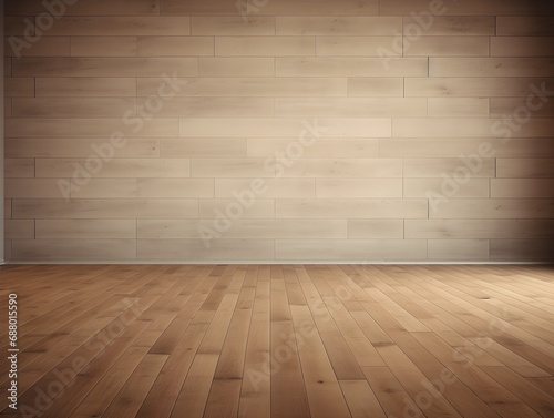 Simple room  wheat color Wall  hardwood Floor