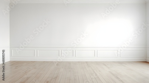 Simple room, white Wall, vinyl Floor