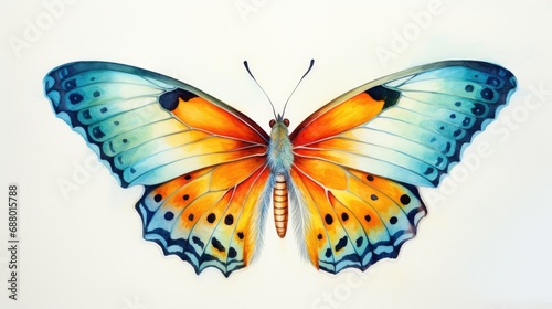 watercolor illustration colorful butterfly