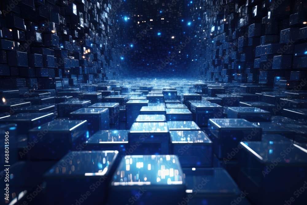 The Blue Cube Room technology background The Blue Cube Room technology background