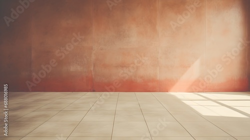 Simple room, zircon color Wall, tiled Floor © Hasan