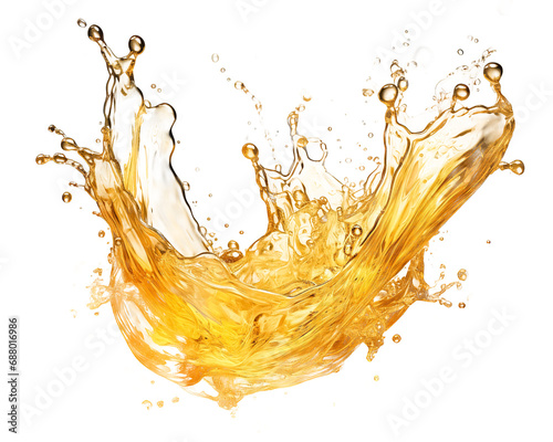 yellow water splash isolated on a transparent background	