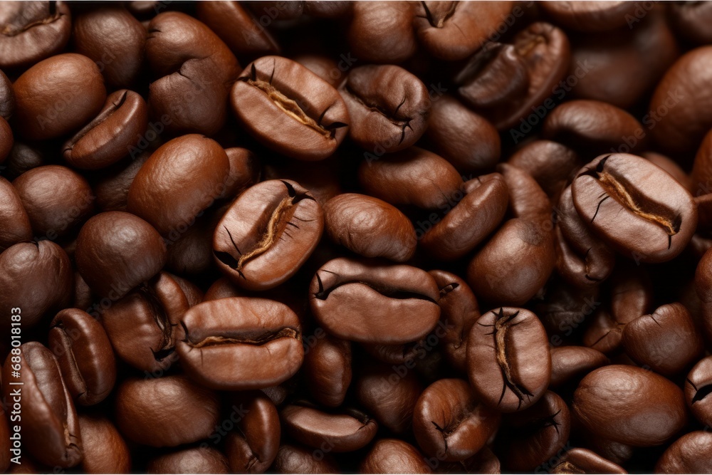 Fototapeta premium coffee beans on a white background