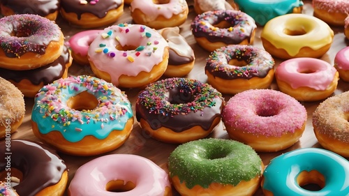 Donuts With Delicious Colors And Flavors