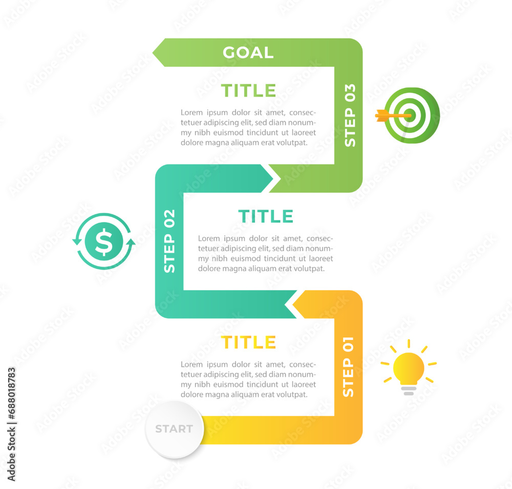 Modern business infographic template presentation with 3 options. business presentation visuals Modern business infographic template presentation with 3 options. business presentation visuals