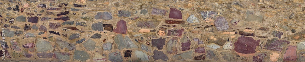panoramic image of a stone wall
