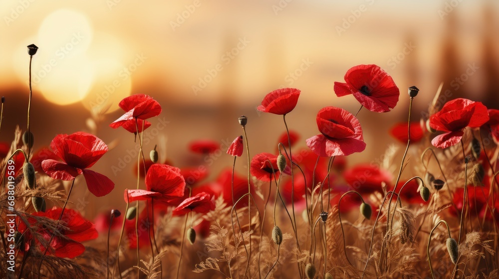 Fototapeta premium Blossoming Poppy Flowers Spring, HD, Background Wallpaper, Desktop Wallpaper