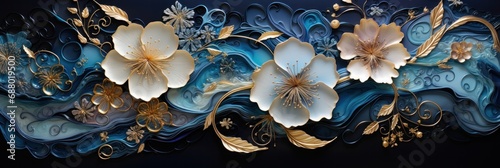 a visually stunning piece with an alcohol ink shimmering flowers pattern