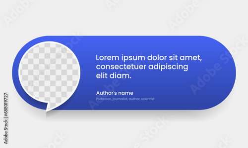3D bubble testimonial banner, quote, infographic. Social media post template designs for quotes. Empty speech bubbles, quote bubbles and text box. Vector Illustration EPS10.