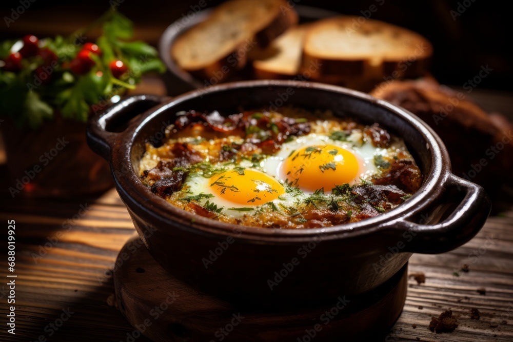 Homemade British Caudle, a Nutritious Blend of Eggs, Ale, and Spices, Presented in a Ceramic Bowl Homemade British Caudle, a Nutritious Blend of Eggs, Ale, and Spices, Presented in a Ceramic Bowl