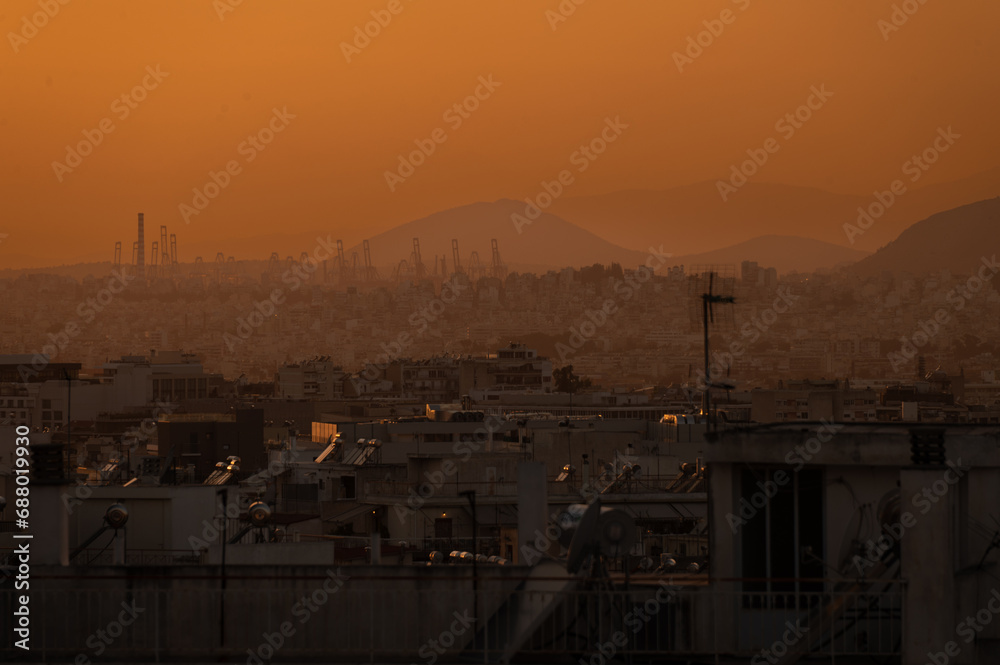 Naklejka premium sunset in Athens