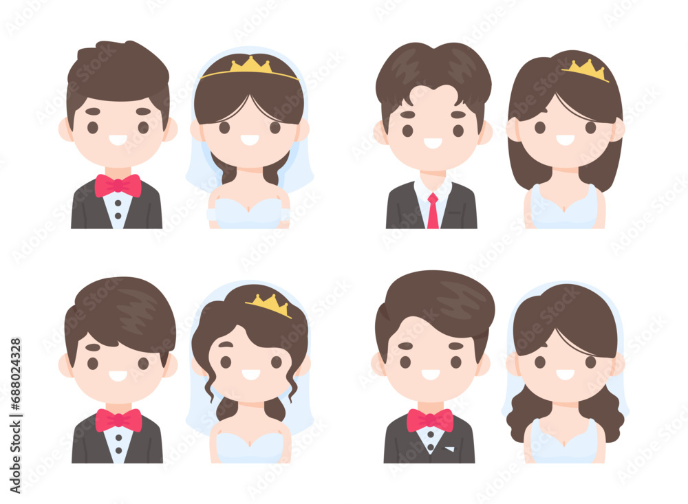 Bride and groom in ceremonial clothes A wedding born of young love Bride and groom in ceremonial clothes A wedding born of young love