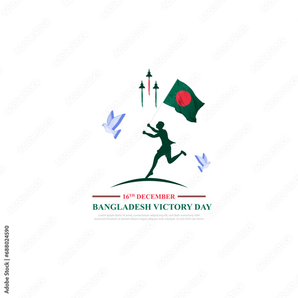 Vector illustration of Bangladesh Victory Day social media feed template