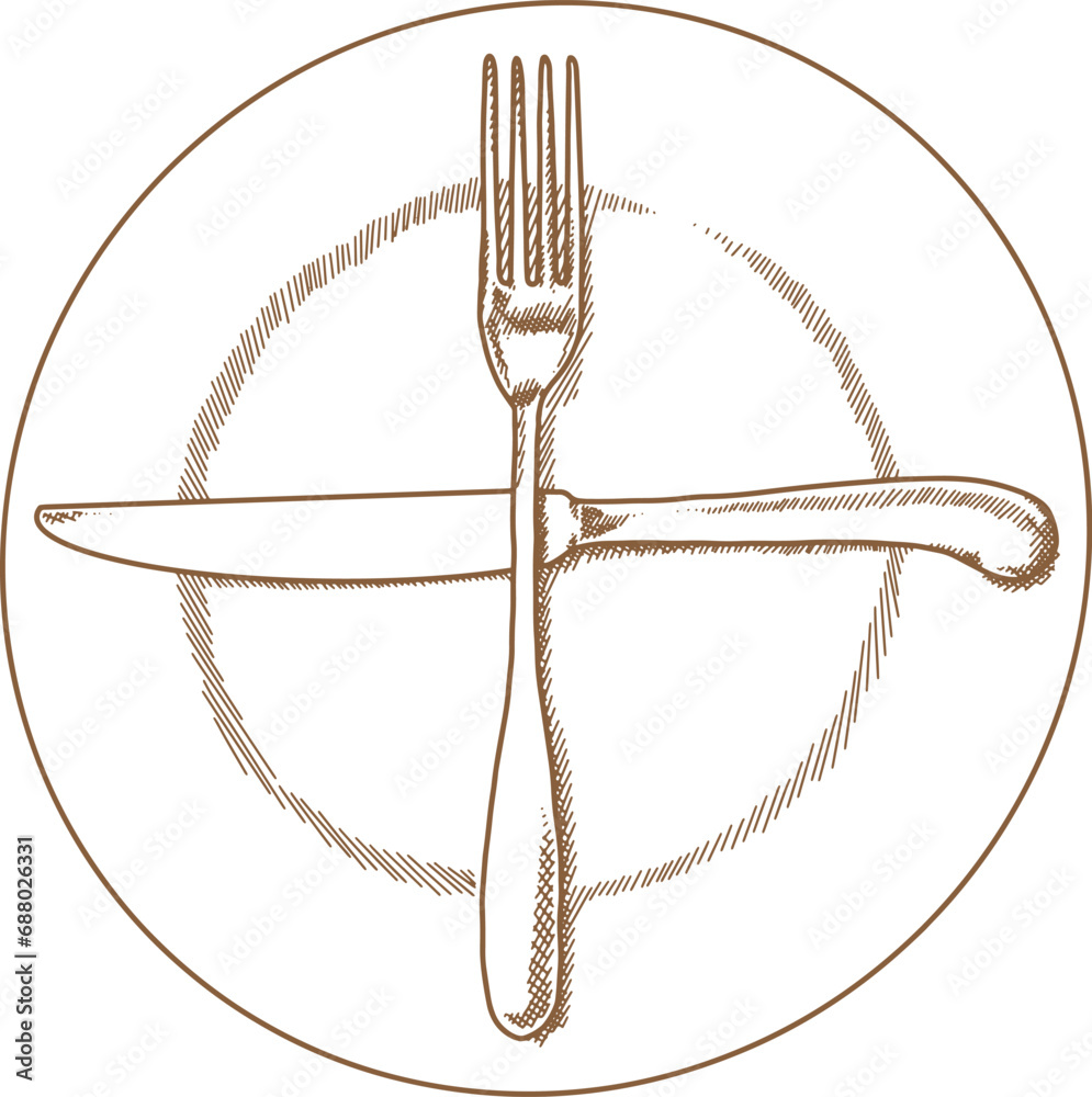 Hand Drawn Illustration Of Cutlery Rule For Next Dish