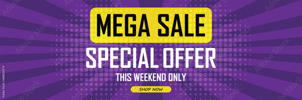 Obraz premium Sale banner template design . Super Sale, end of season special offer banner. vector illustration.