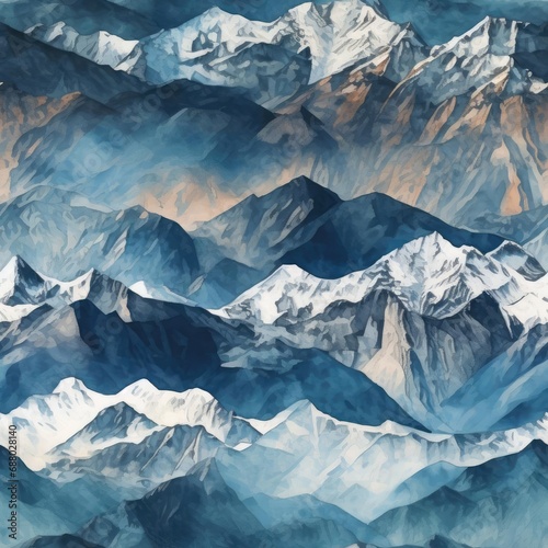 Seamless, top view of mountain ranges © cherezoff