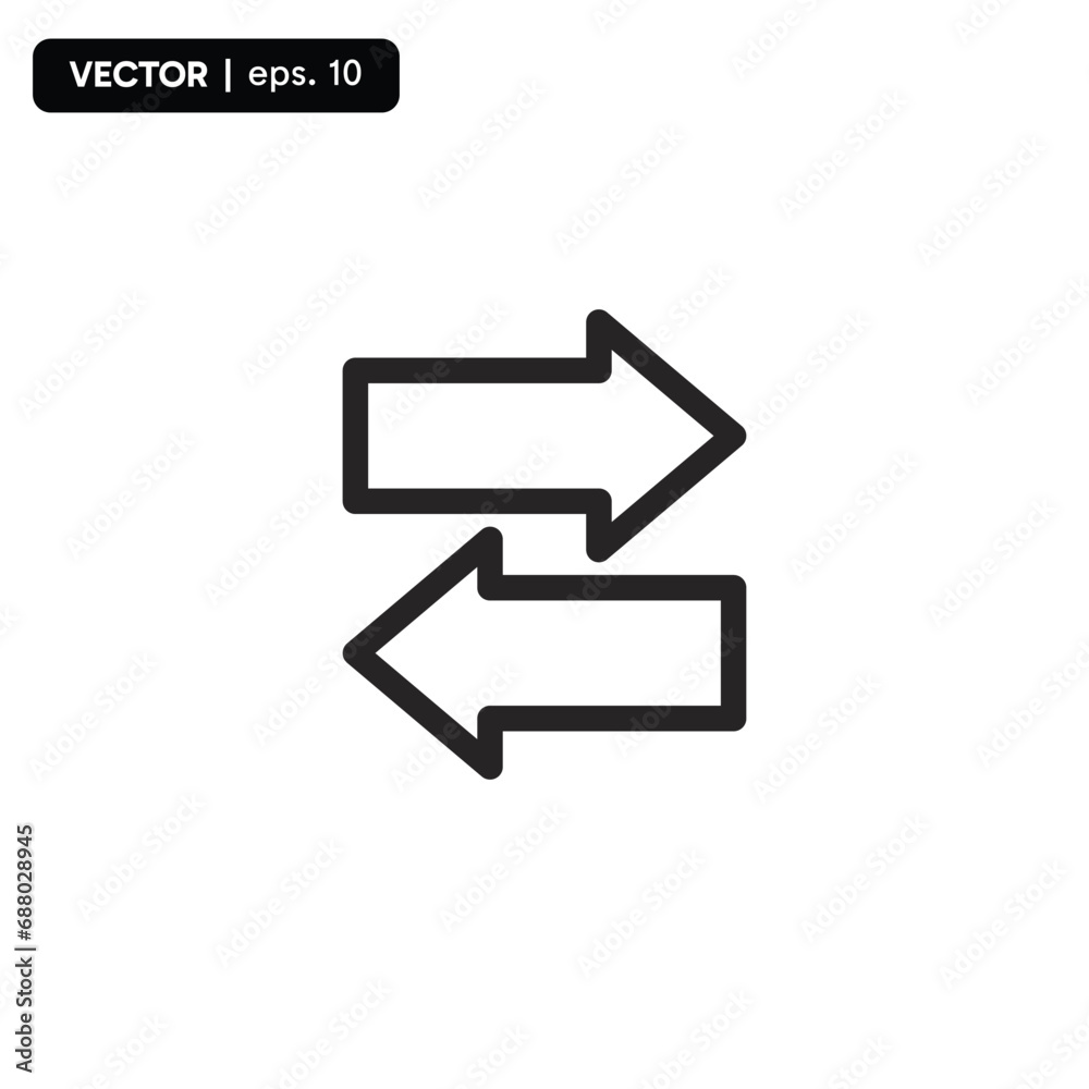 back and forth direction icon, left and right direction icon, with a white background. vector eps 10 back and forth direction icon, left and right direction icon, with a white background. vector eps 10