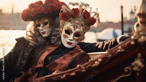 Beautiful costumes of Venice Carnival photo