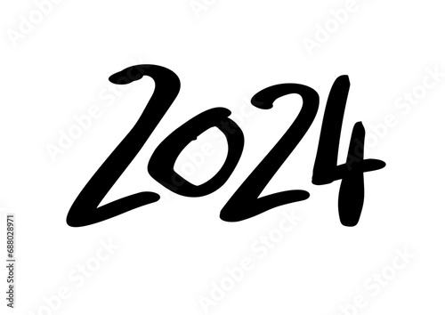 2024 number on white background. 2024 logo text design. Design template Celebration typography poster, banner or greeting card for Happy new year 