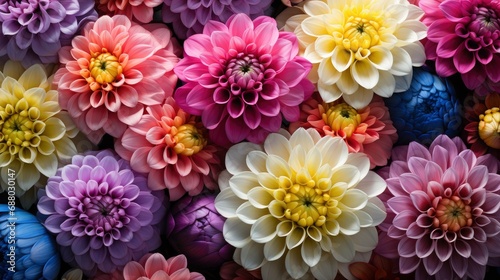 Beautiful Colorful Zinnia Dahlia Flowers Full, HD, Background Wallpaper, Desktop Wallpaper © Moon Art Pic