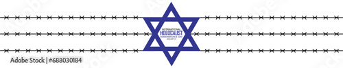 International Holocaust Remembrance Day vector. Star of David . January 27. Important day