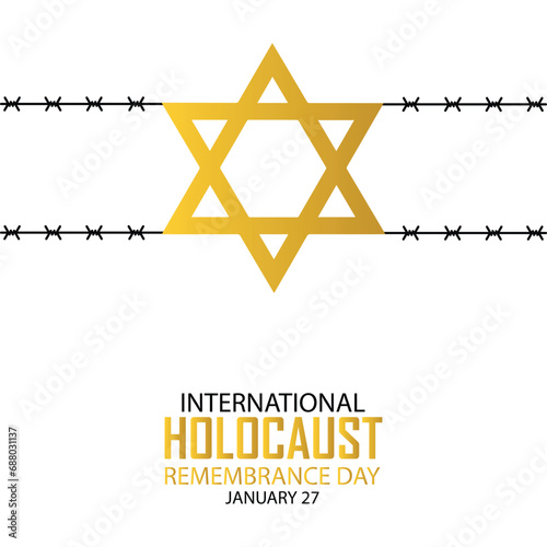 International Holocaust Remembrance Day vector. Star of David . January 27. Important day
