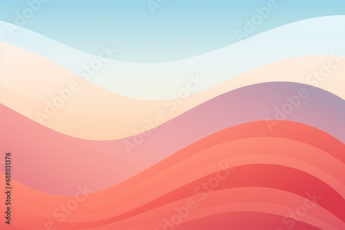A pink and blue background with wavy shapes