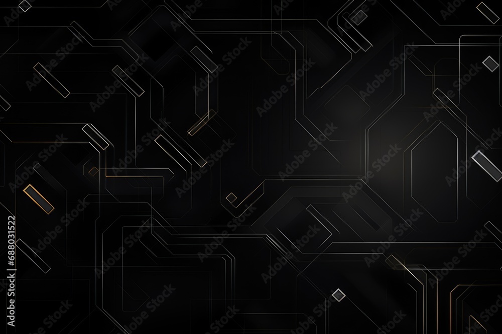 A black and gold abstract background with lines