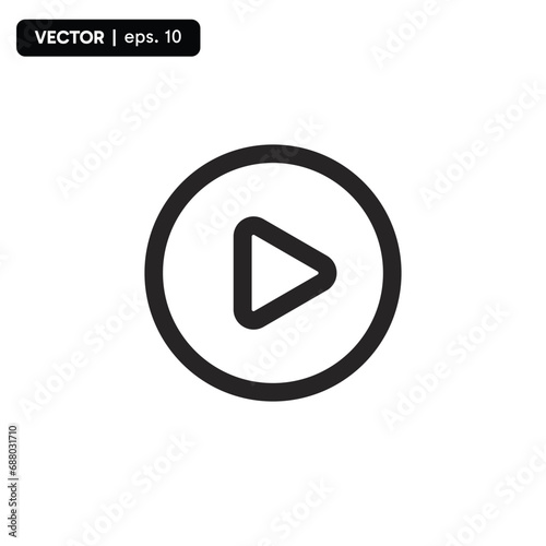 Free Download Play button vector icon - GFXLoad